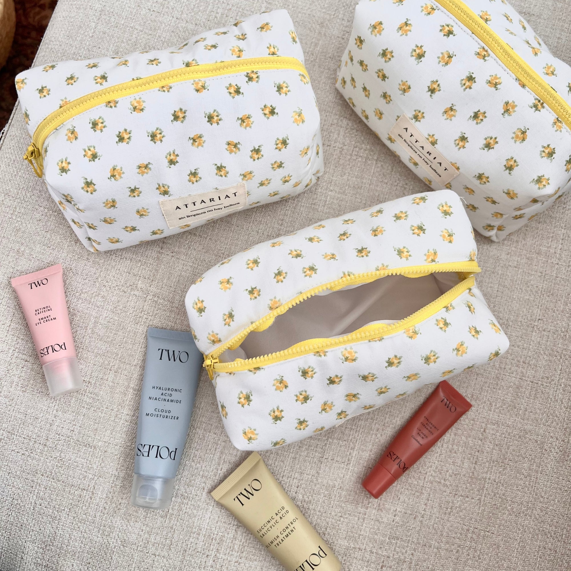 YELLOW FLOWERS MAKEUP BAG