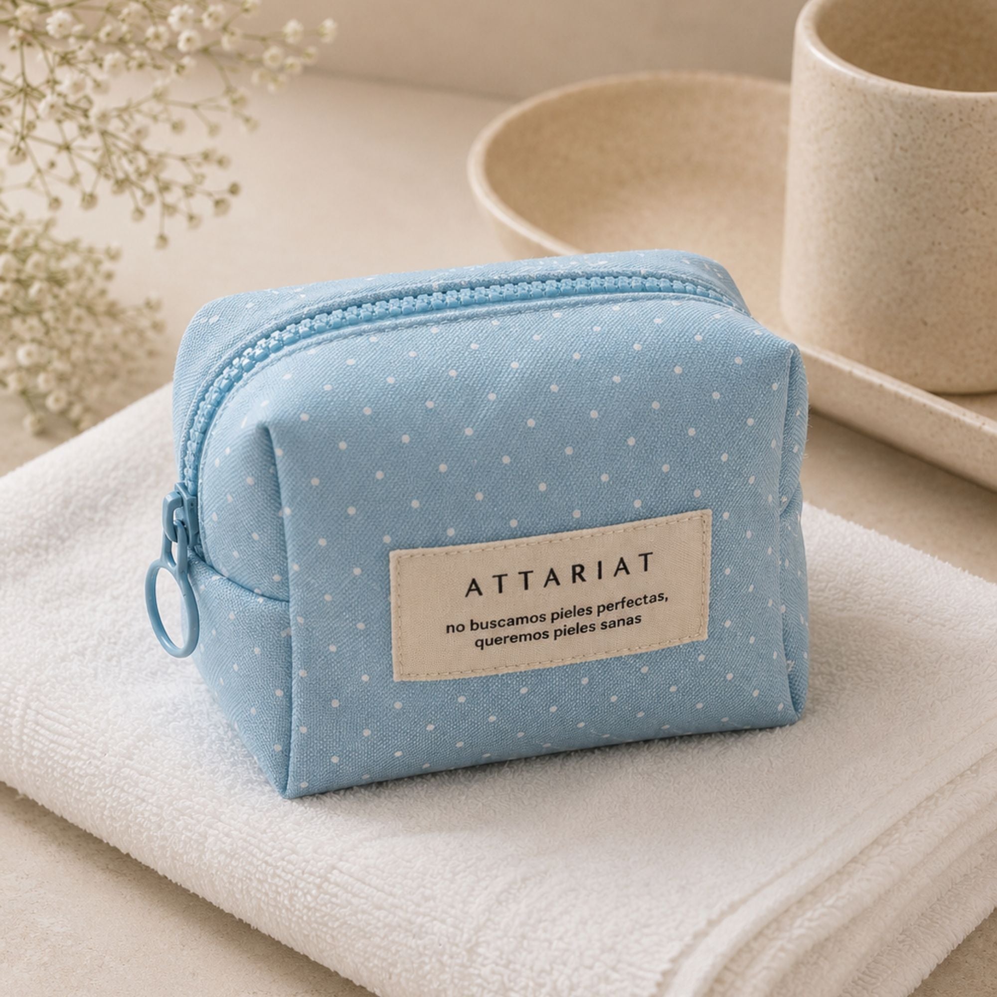 Organizador de maquillaje ATTARIAT confeccionado a mano.