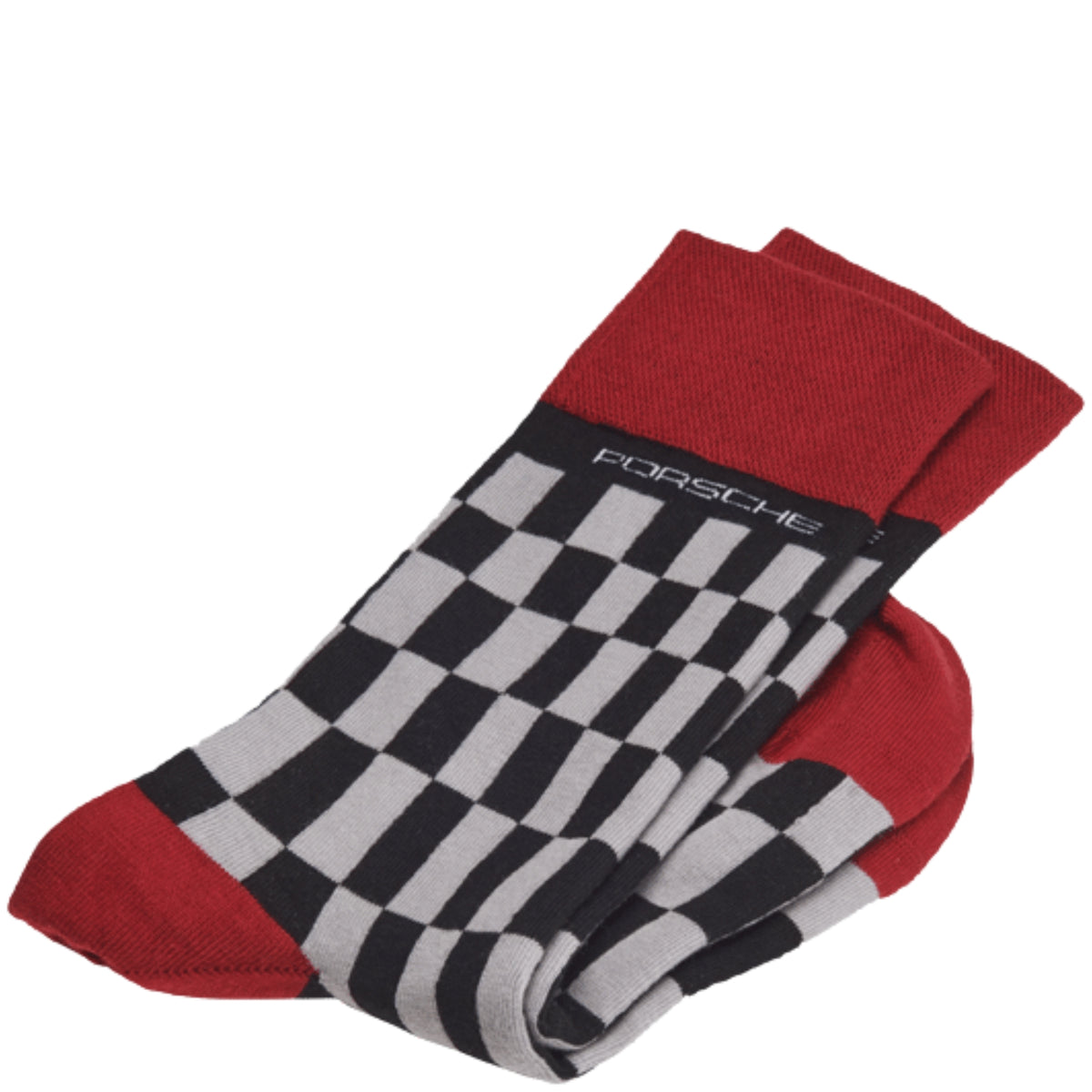 Calcetines Porsche con logo en negro, gris y rojo