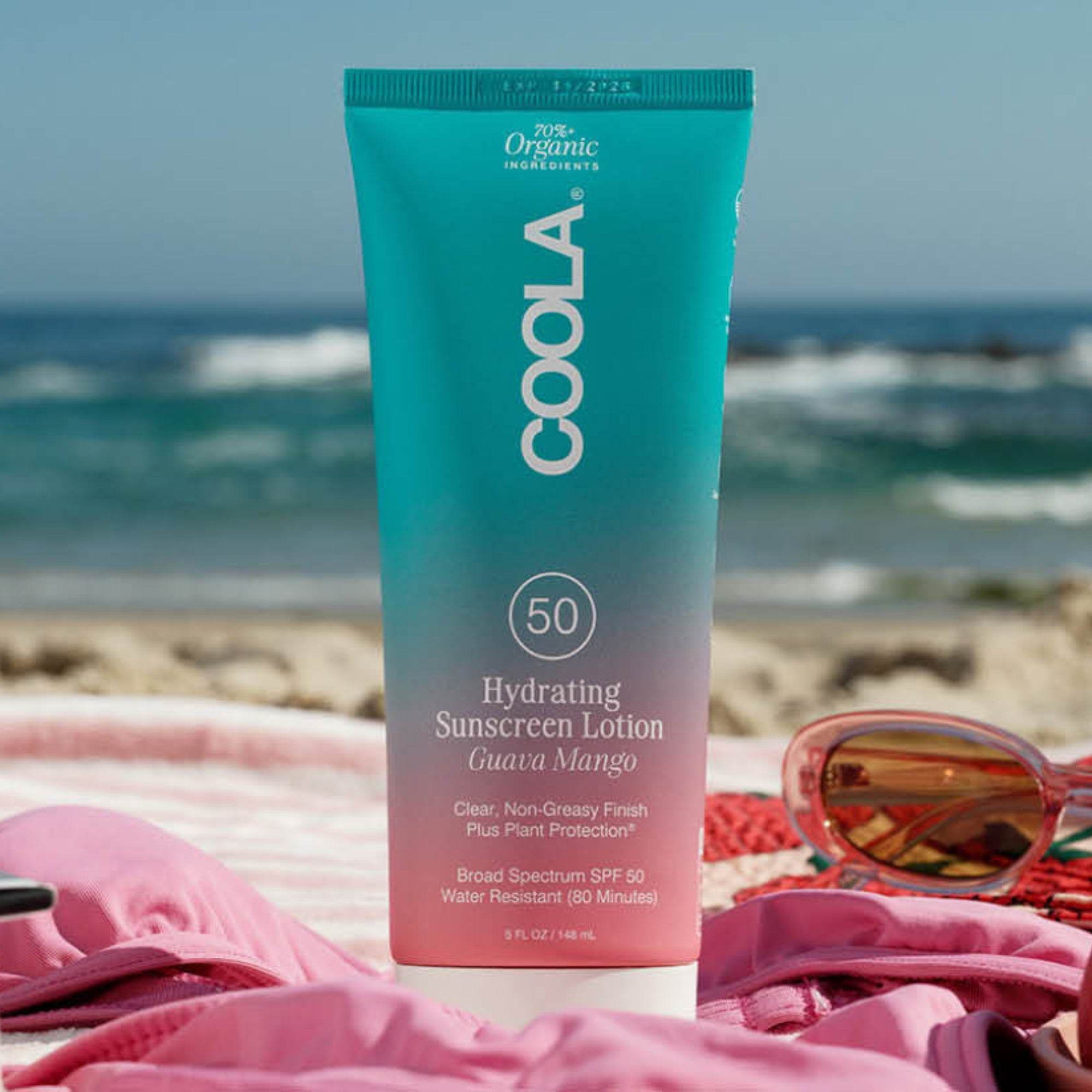 Protector solar orgánico SPF 50 resistente al sudor y agua