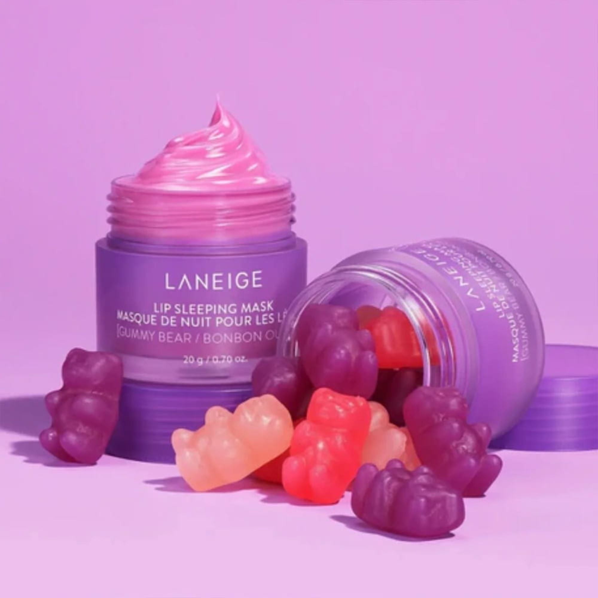 Resultado de labios suaves, nutridos y revitalizados usando LANEIGE Lip Sleeping Mask Mango