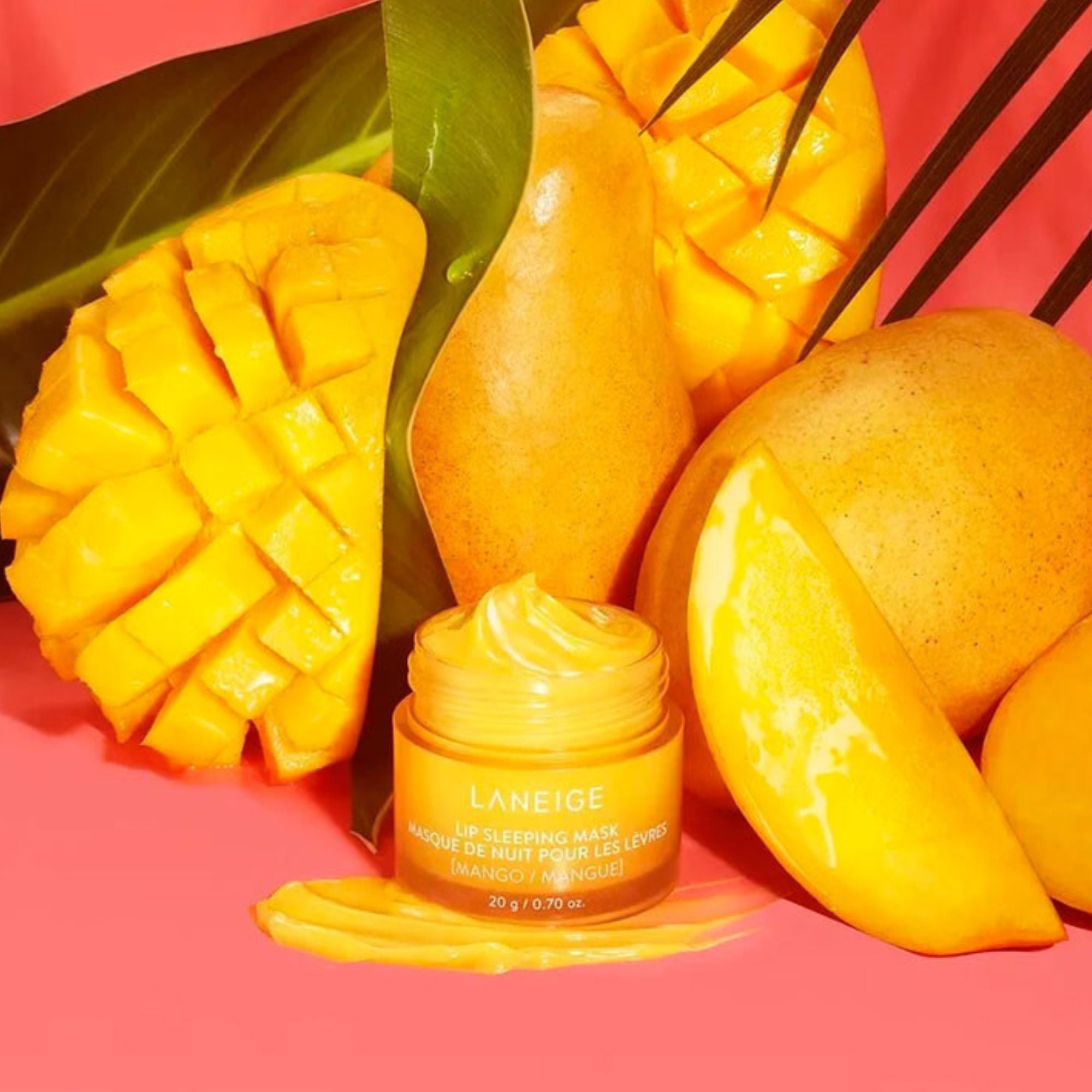 Textura cremosa de la mascarilla labial nocturna LANEIGE Mango con efecto hidratante